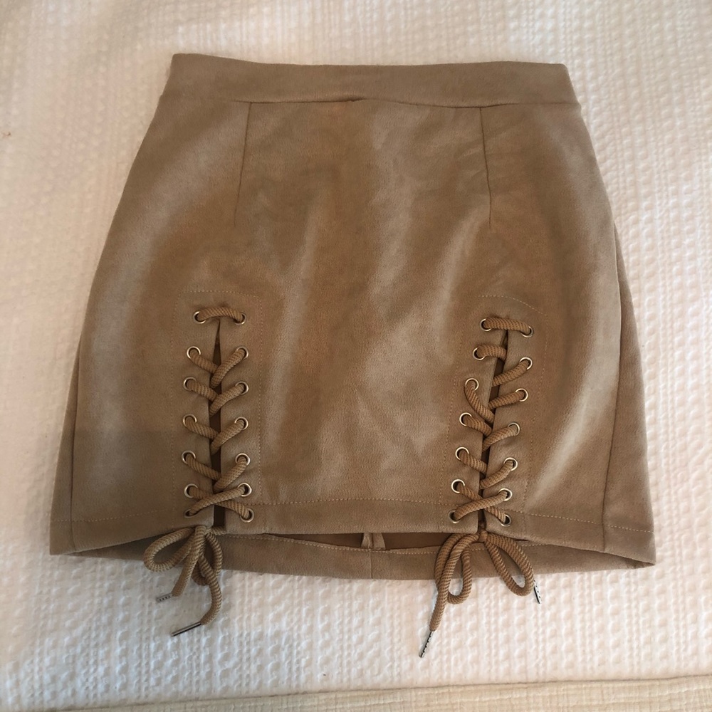Faux suede skirt!